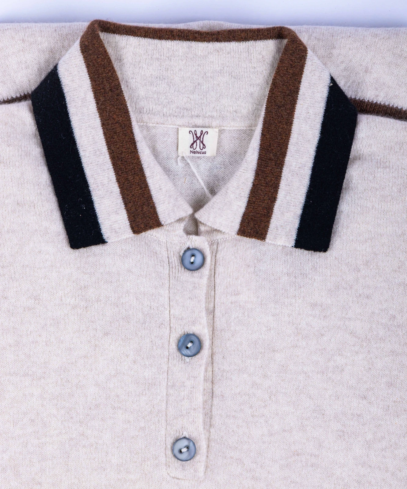 KNB09 - Classic Design Quarter Button Jumper perspective view