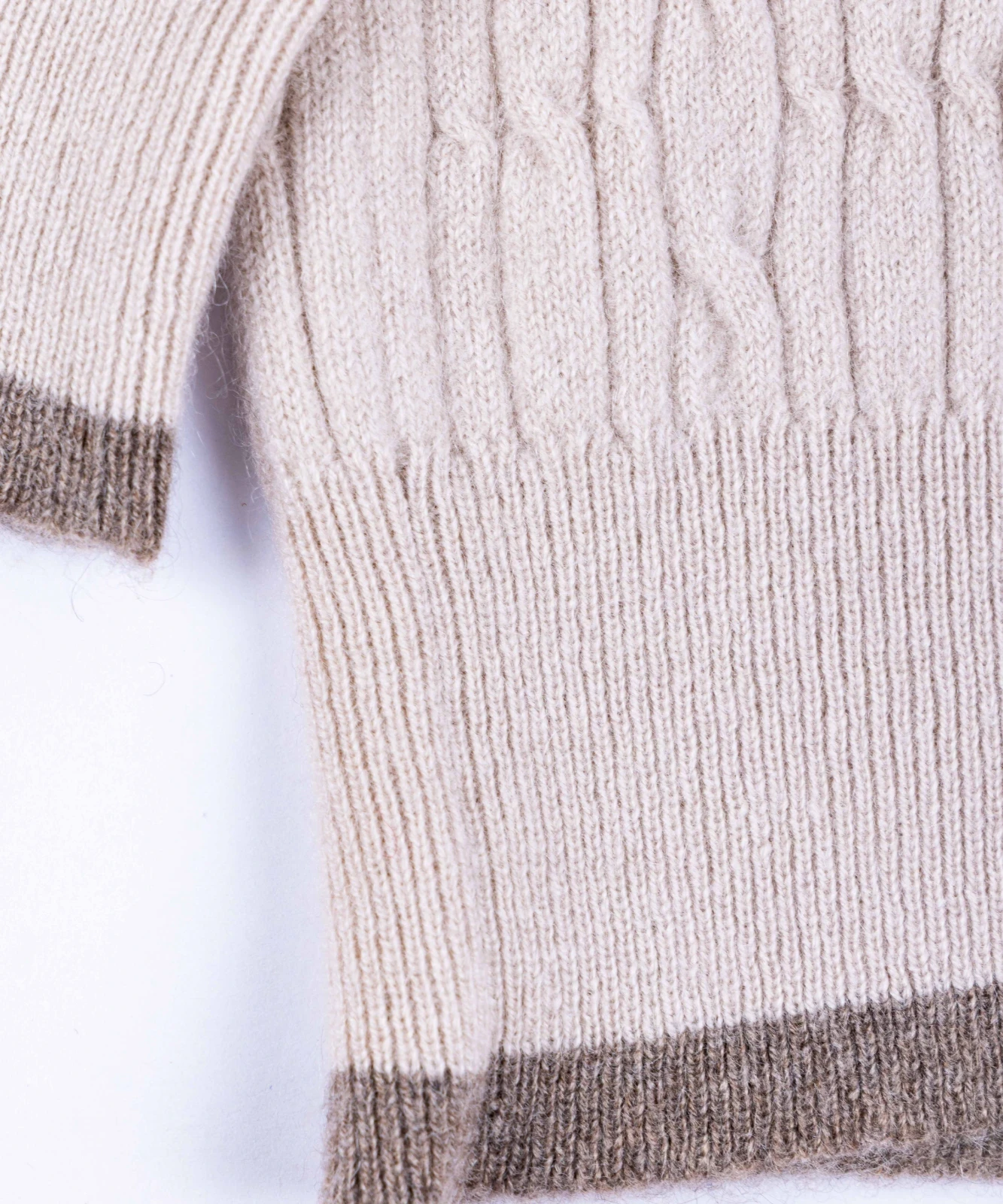 KNB11 - Small Cable , Quarter Zip Jumper perspective view